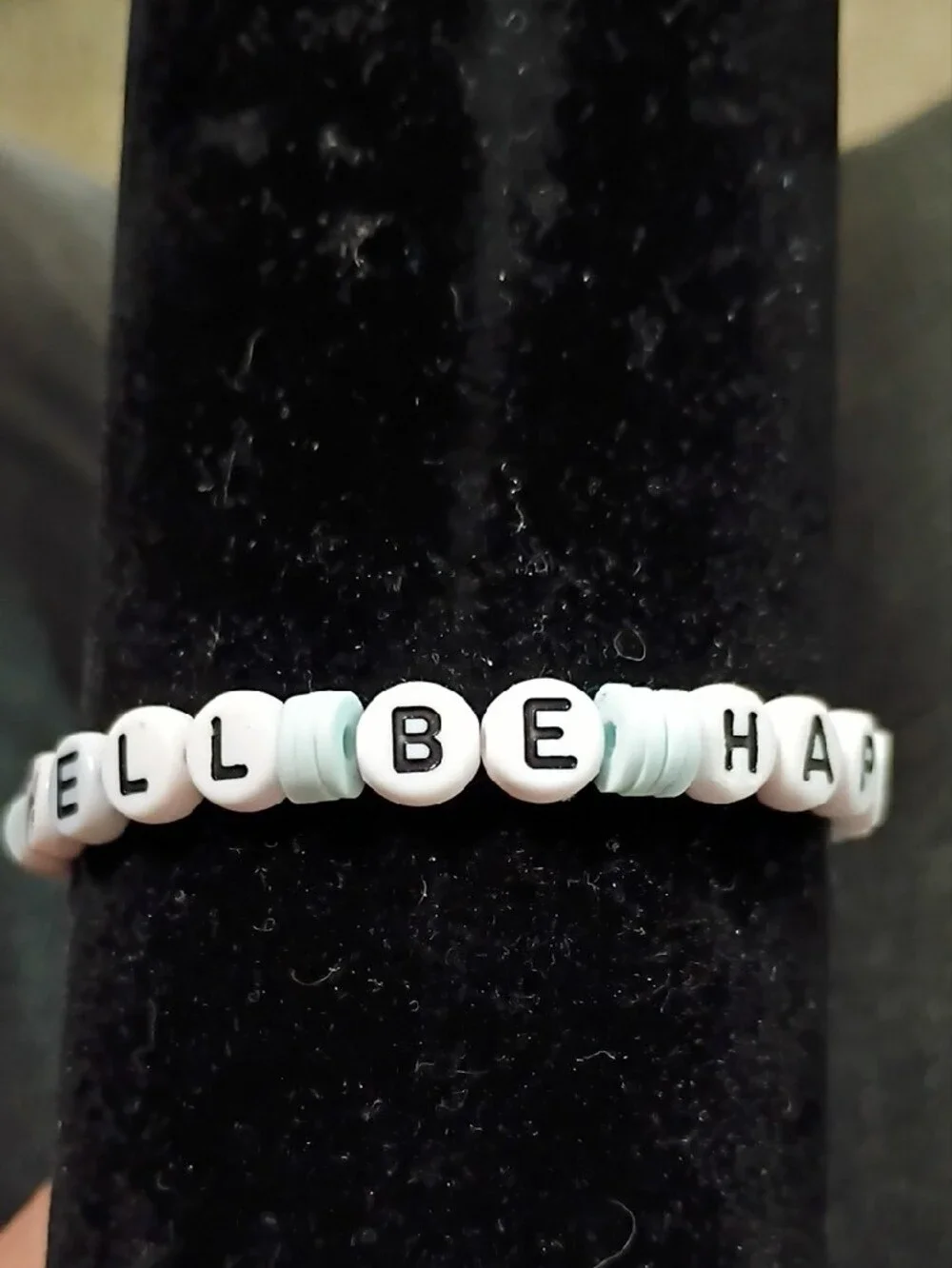 Personalized White and Mint Letter Bead Bracelet - Women Jewelry